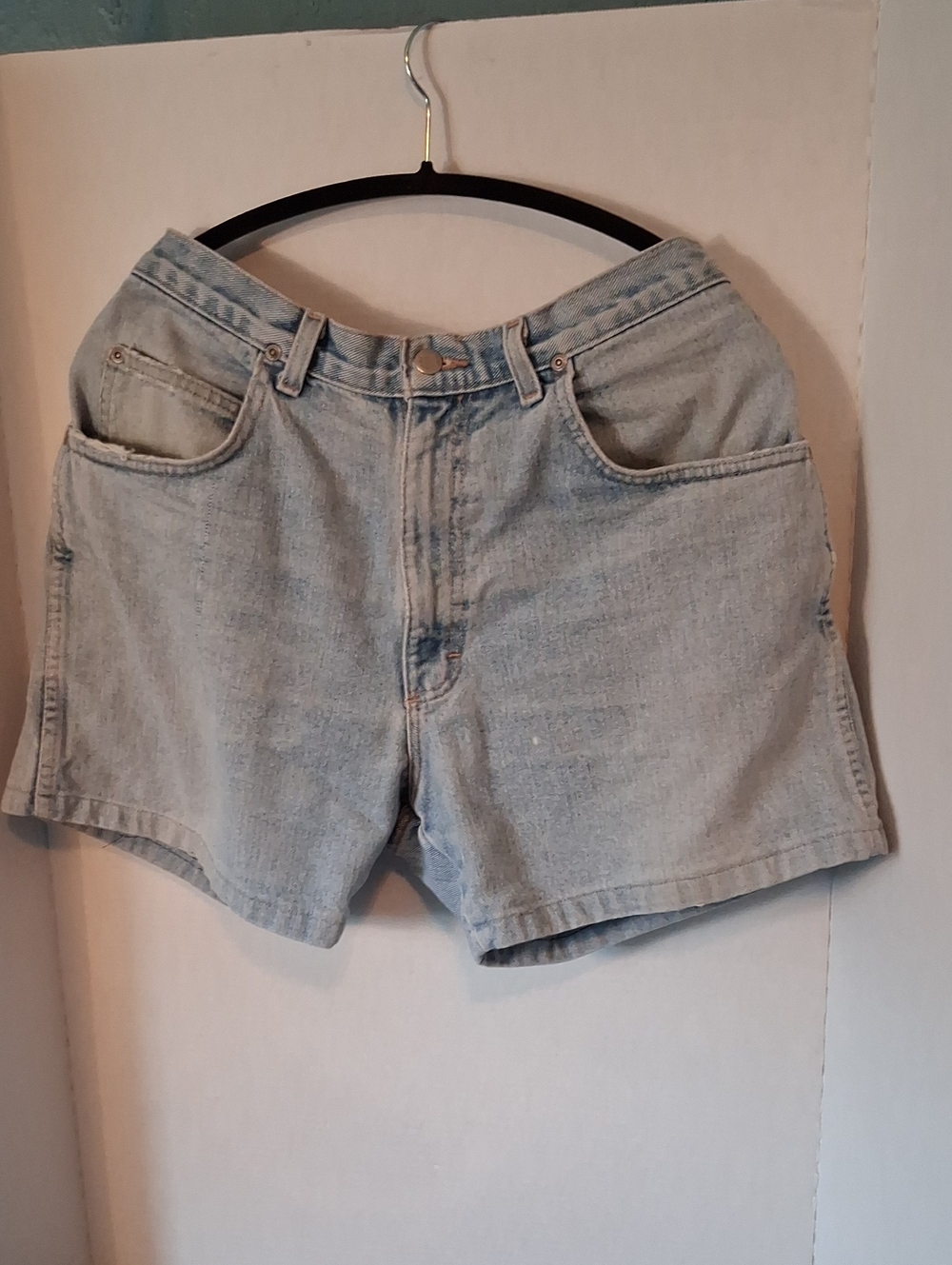 Vintage Light Blue Denim Wranglers 5 Pocket Women's High-rise Shorts Comfy